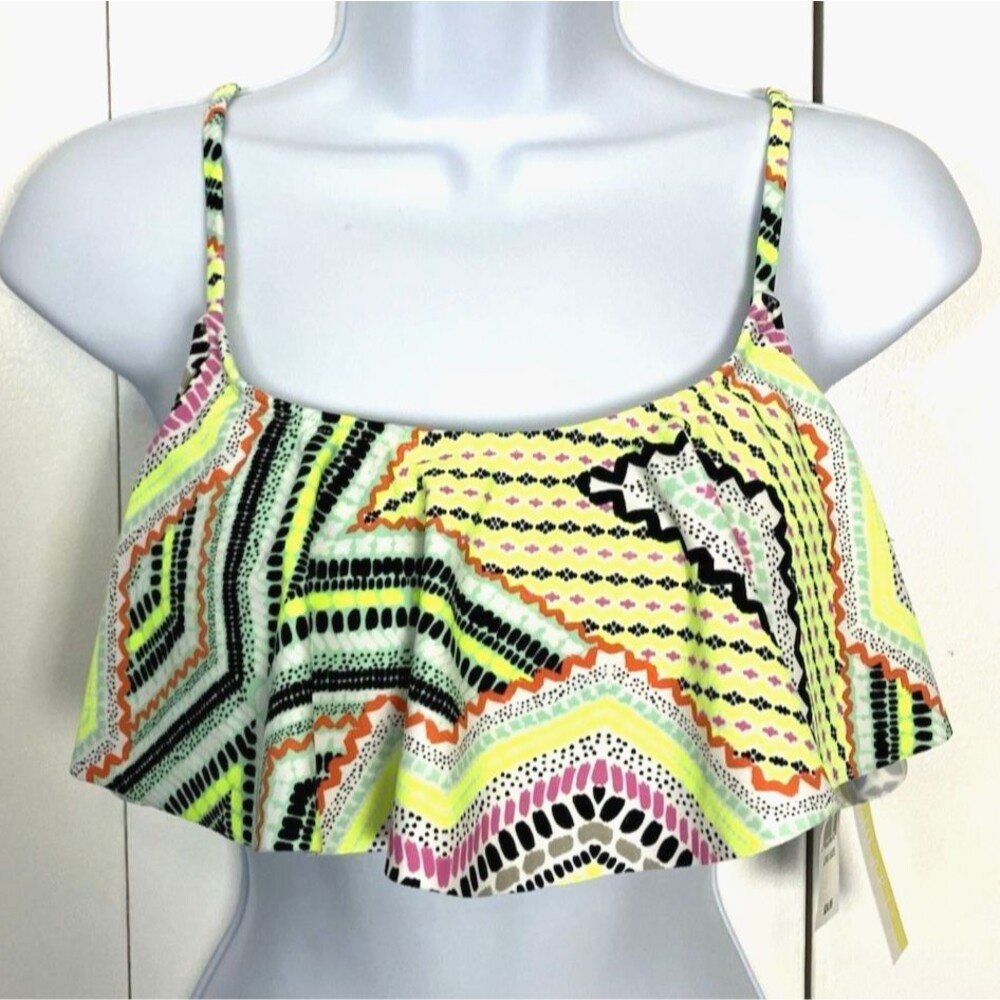L A Hearts NWT Womens Swim Bikini Top Multi Color Size Large